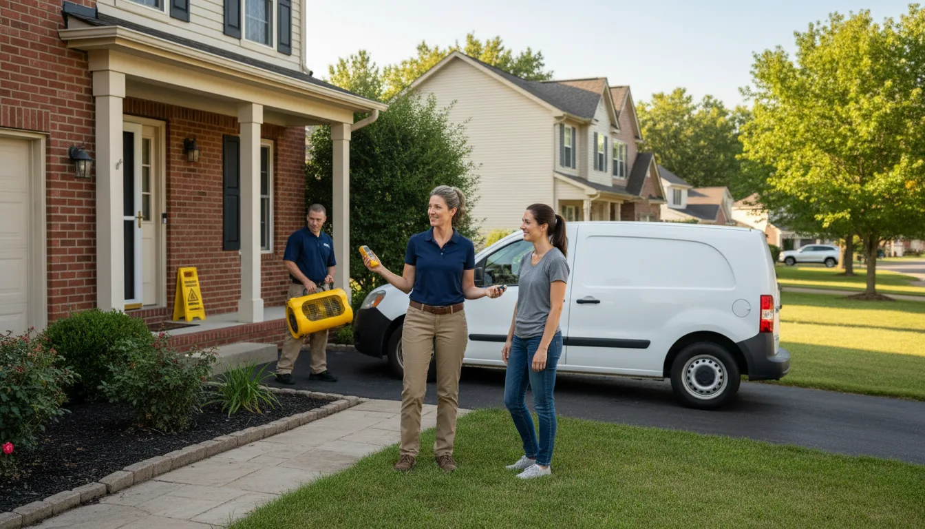 Residential water damage restoration in Ancona, IL
